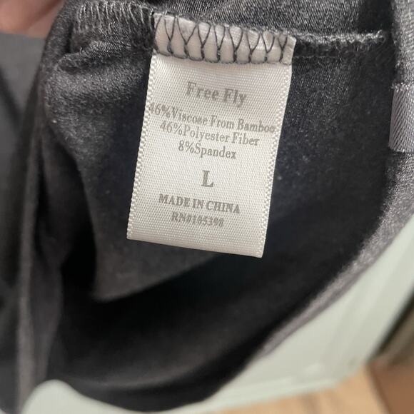 Free Fly Shirt Men Sz Large Gray Bamboo Crewneck Performance Long Sleeve Stretch - Picture 4 of 4